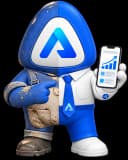 Adklaro mascot with a growth chart